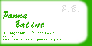 panna balint business card
